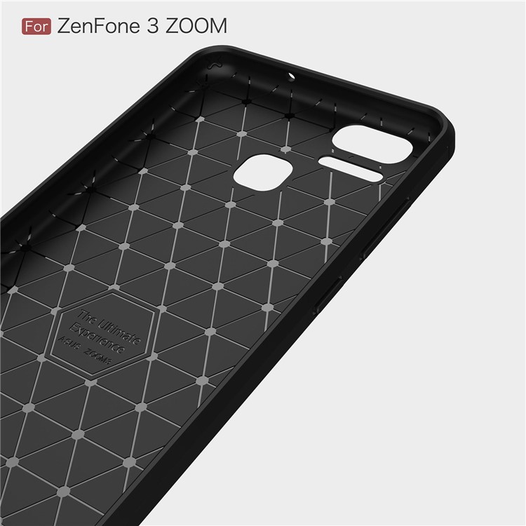 Carbon Fiber Texture Brushed TPU Mobile Phone Case for Asus ZenFone 3 Zoom ZE553KL - Black-5