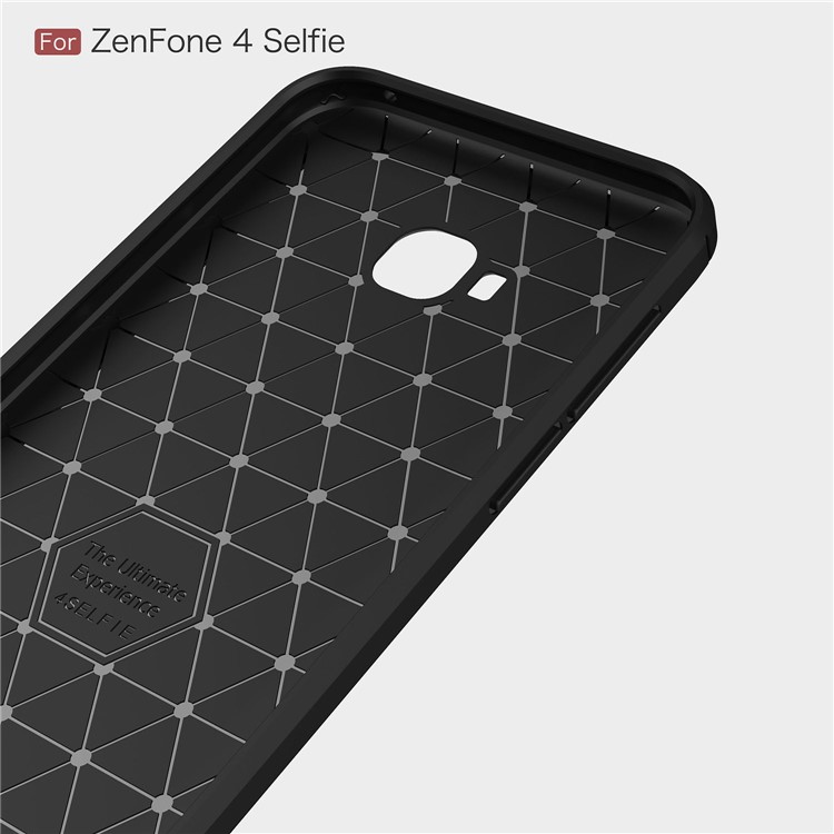 Carbon Fiber Texture Brushed TPU Mobile Phone Case for Asus Zenfone 4 Selfie Pro ZD552KL - Black-5