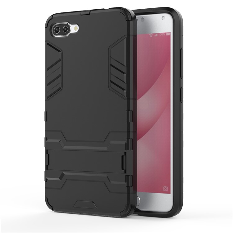 Shockproof PC + TPU Hybrid Kickstand Phone Case for Asus ZenFone 4 Max (ZC554KL) - Black-2