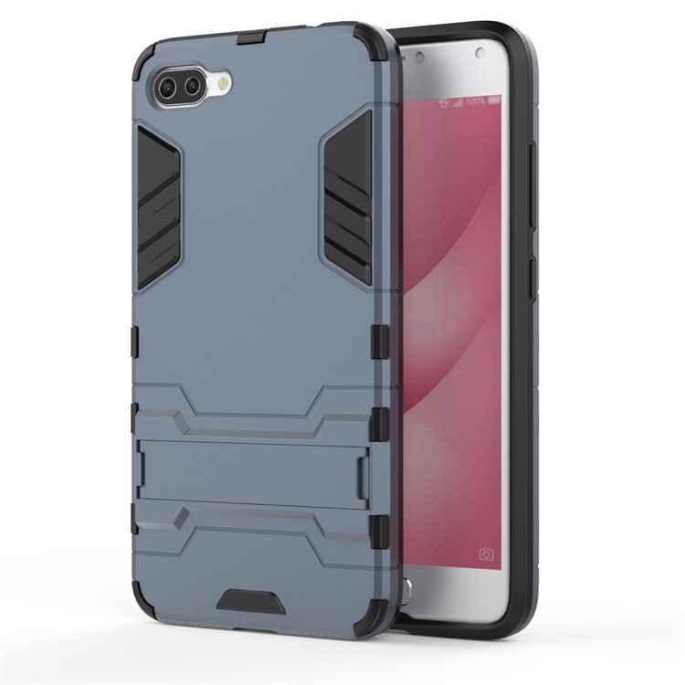 Shockproof PC + TPU Hybrid Kickstand Cell Phone Shell for Asus ZenFone 4 Max (ZC554KL) - Dark Blue-2