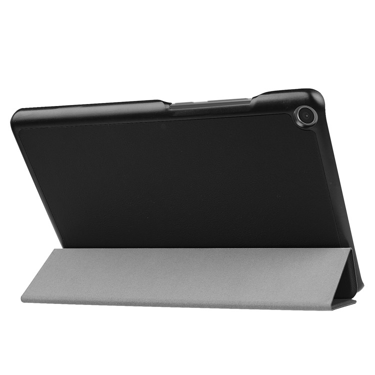 Tri-fold Leather Stand Tablet Case for Asus Zenpad Z8s ZT582KL - Black-4
