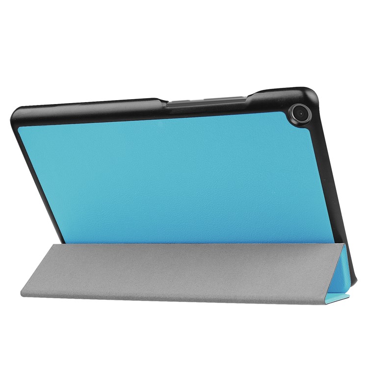 Tri-fold Stand Leather Tablet Folio Case for Asus Zenpad Z8s ZT582KL - Baby Blue-4