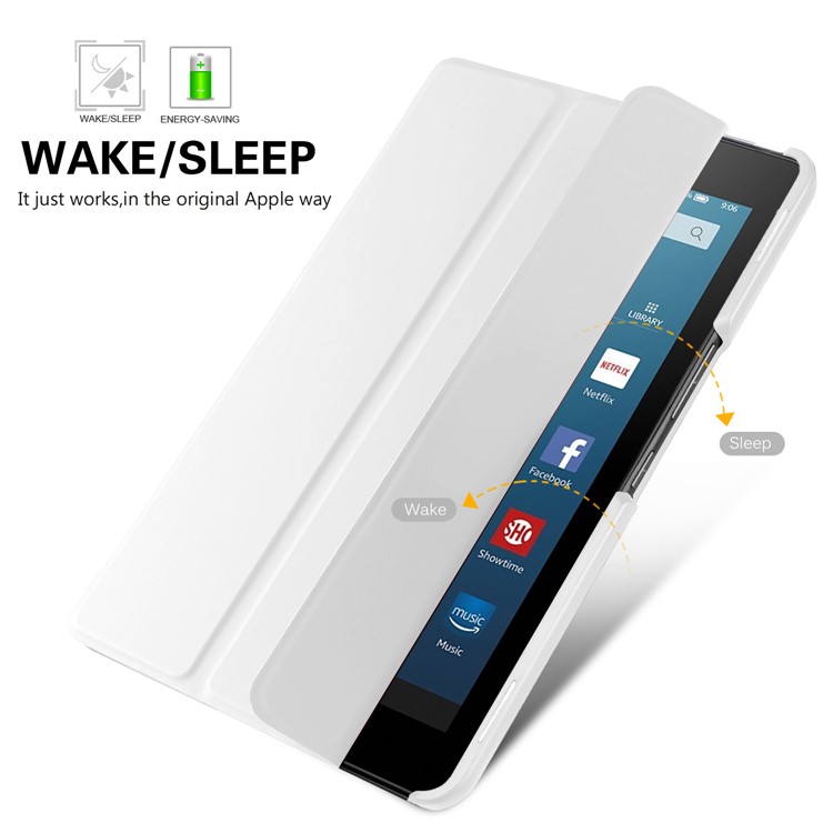 Tri-fold Stand Leather Smart Cover for Asus ZenPad 3 8.0 Z581KL - White-1