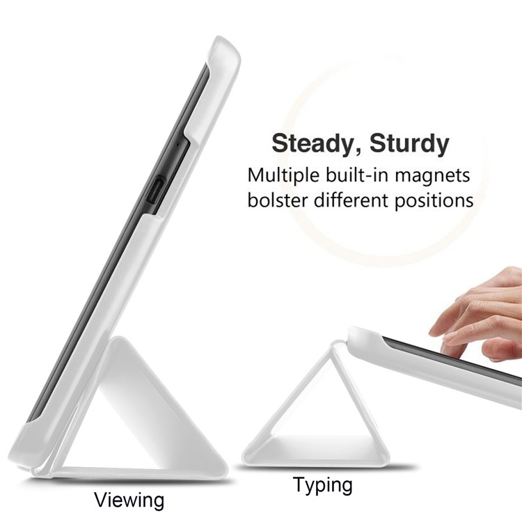 Tri-fold Stand Leather Smart Cover for Asus ZenPad 3 8.0 Z581KL - White-2