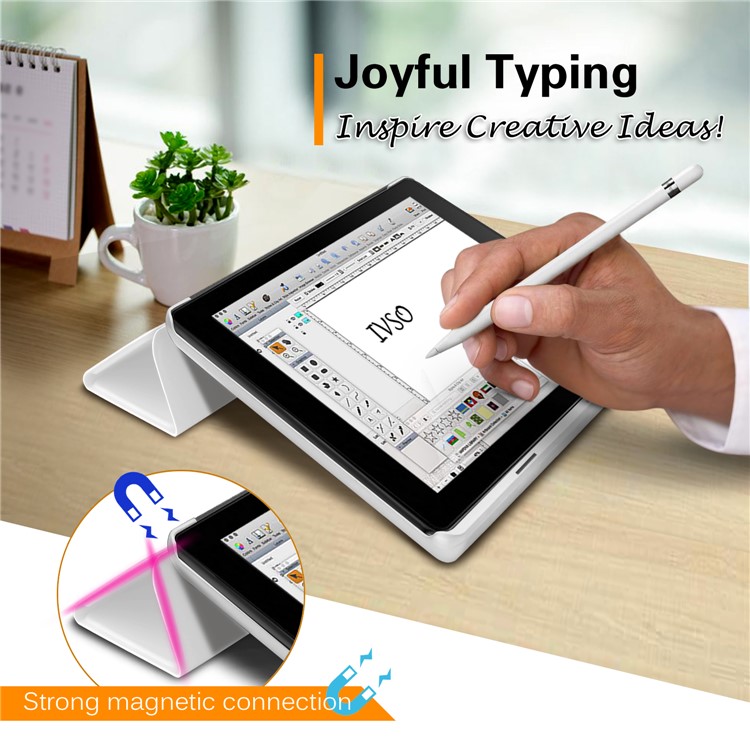 Tri-fold Stand Leather Smart Cover for Asus ZenPad 3 8.0 Z581KL - White-3