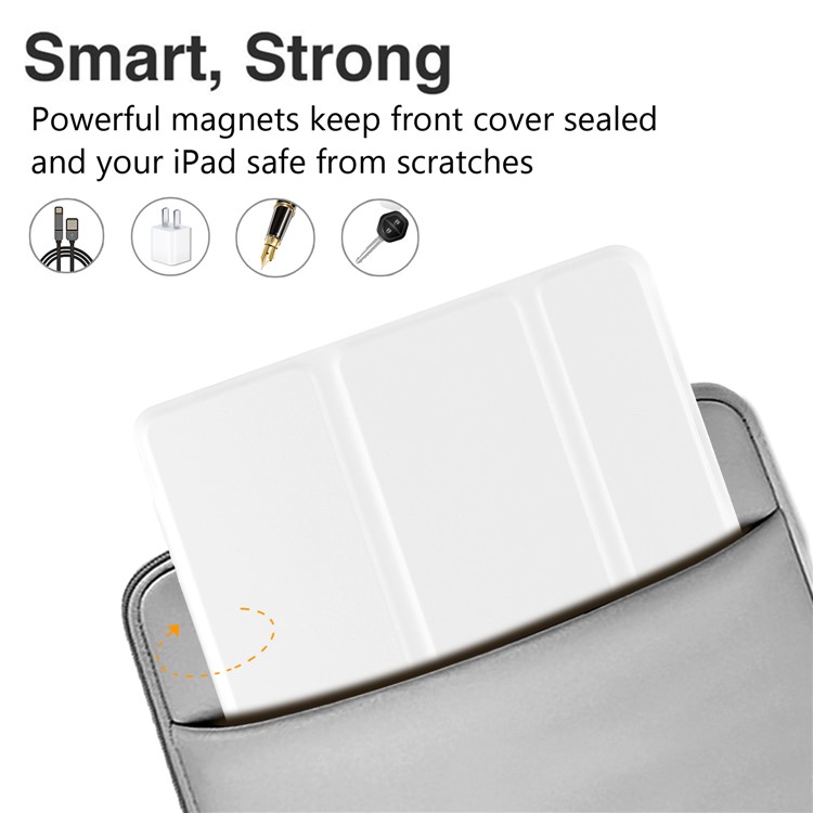 Tri-fold Stand Leather Smart Cover for Asus ZenPad 3 8.0 Z581KL - White-4