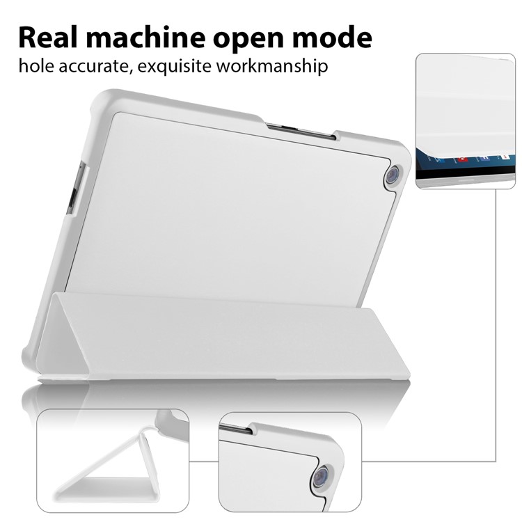 Tri-fold Stand Leather Smart Cover for Asus ZenPad 3 8.0 Z581KL - White-6