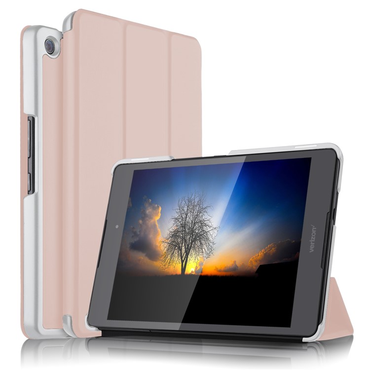 Smart Leather Tablet Case with Tri-fold Stand for Asus ZenPad 3 8.0 Z581KL - Rose Gold-1