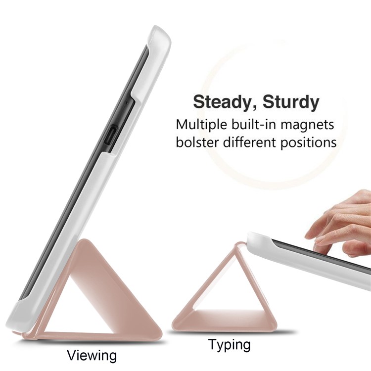 Smart Leather Tablet Case with Tri-fold Stand for Asus ZenPad 3 8.0 Z581KL - Rose Gold-2