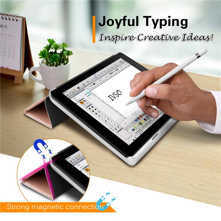 Smart Leather Tablet Case with Tri-fold Stand for Asus ZenPad 3 8.0 Z581KL - Rose Gold-3