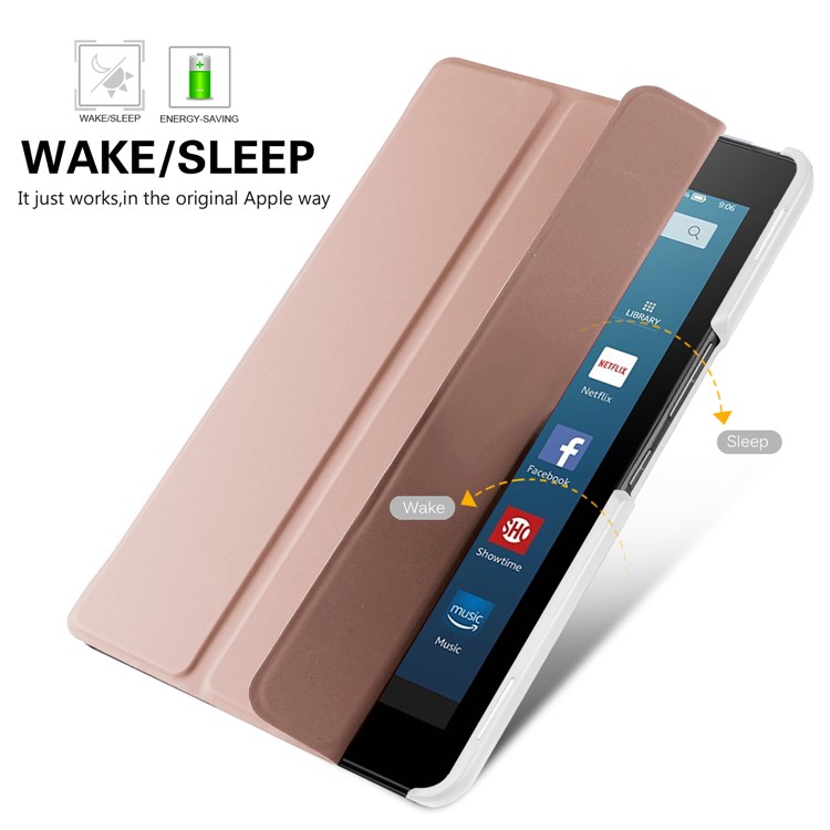 Smart Leather Tablet Case with Tri-fold Stand for Asus ZenPad 3 8.0 Z581KL - Rose Gold-4