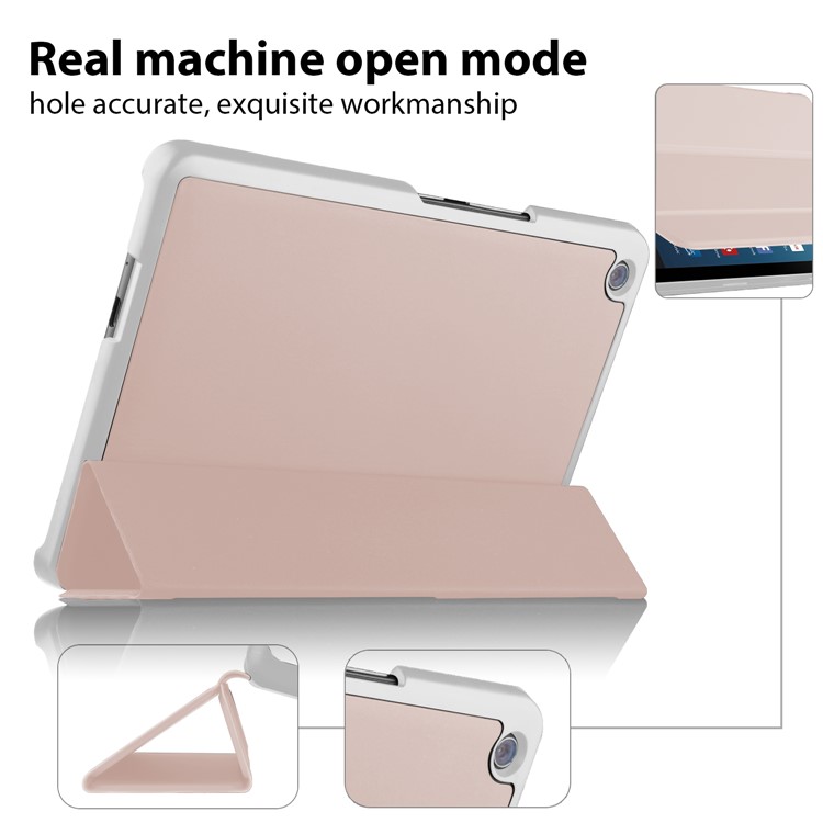 Smart Leather Tablet Case with Tri-fold Stand for Asus ZenPad 3 8.0 Z581KL - Rose Gold-7
