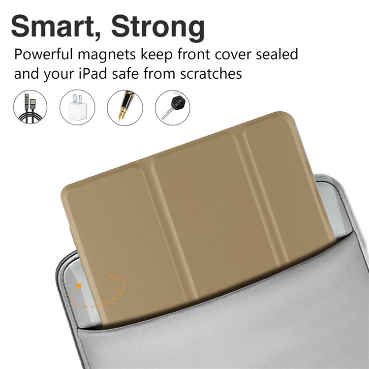 Tri-fold Stand Leather Smart Protector Case for Asus ZenPad 3 8.0 Z581KL - Gold-2