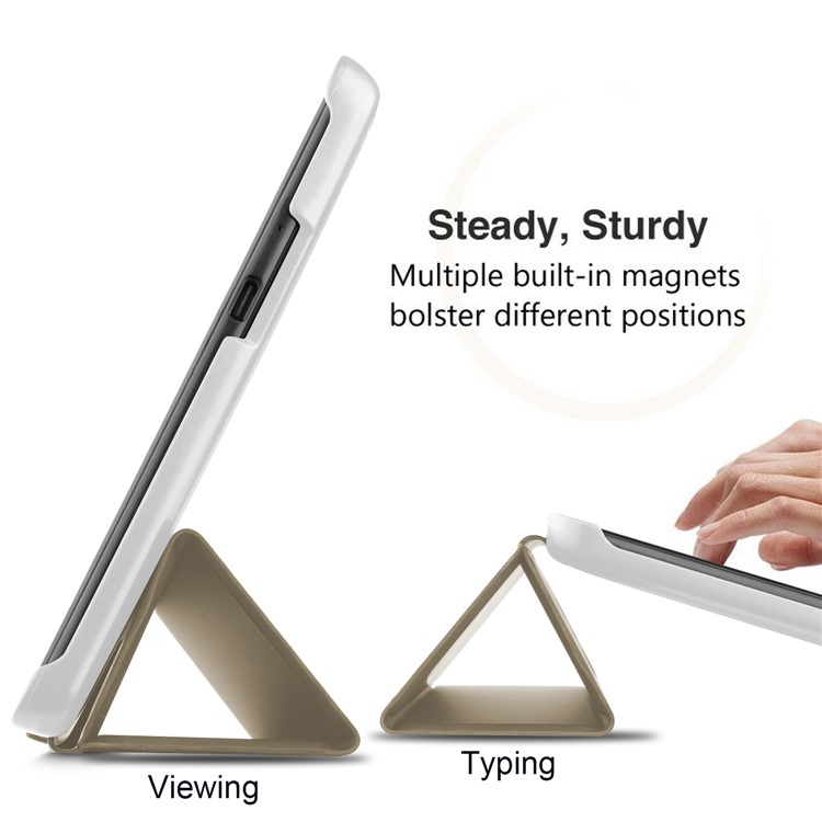 Tri-fold Stand Leather Smart Protector Case for Asus ZenPad 3 8.0 Z581KL - Gold-5