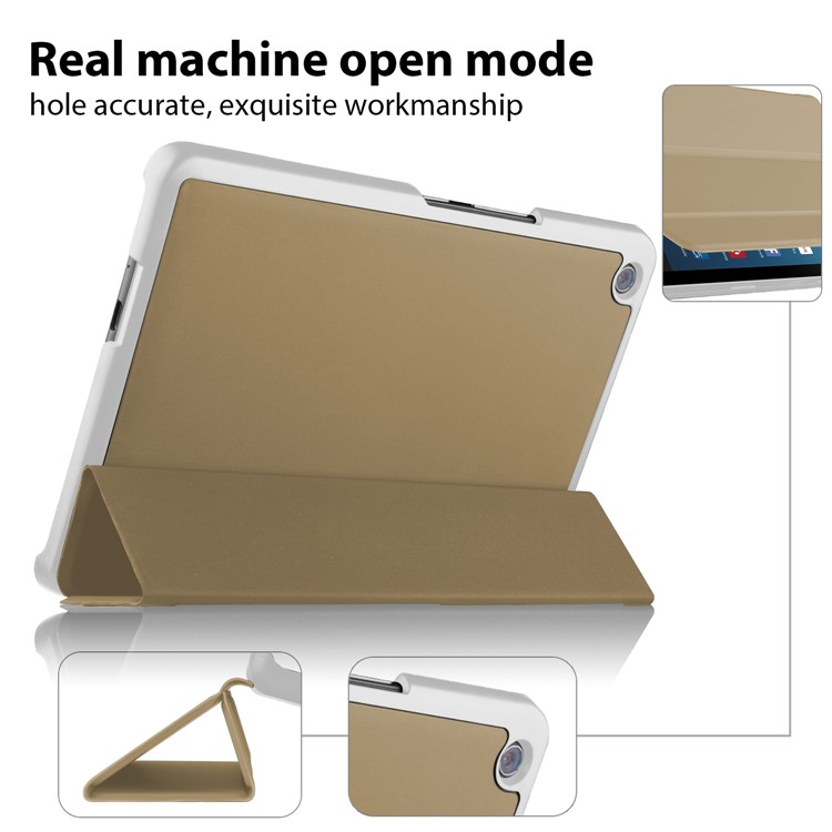 Tri-fold Stand Leather Smart Protector Case for Asus ZenPad 3 8.0 Z581KL - Gold-7