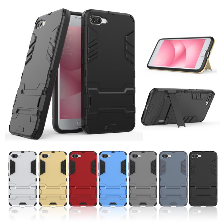 à prova de choque PC + Tampa de telefone móvel Hybrid Kickstand TPU para Asus ZenFone 4 Max Plus (ZC554KL) - Bebê azul-4