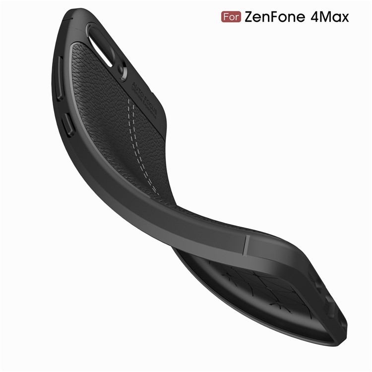 Litchi Grain PU Leather Coated TPU Cell Phone Cover for Asus ZenFone 4 Max / 4 Max Pro / 4 Max Plus (ZC554KL) - Black-10