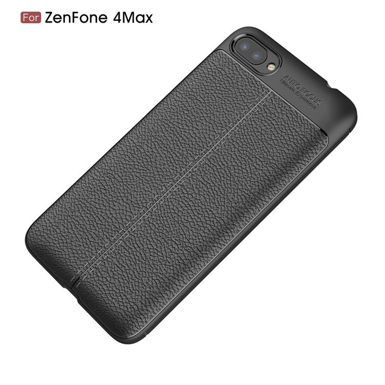 Litchi Grain PU Leather Coated TPU Cell Phone Cover for Asus ZenFone 4 Max / 4 Max Pro / 4 Max Plus (ZC554KL) - Black-13