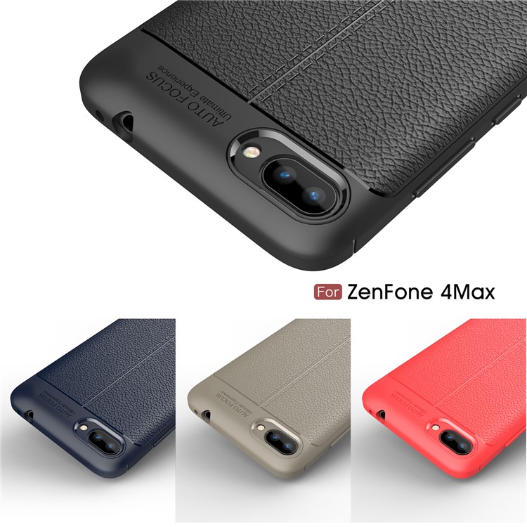 Litchi Grain PU Leather Coated TPU Cell Phone Cover for Asus ZenFone 4 Max / 4 Max Pro / 4 Max Plus (ZC554KL) - Black-9