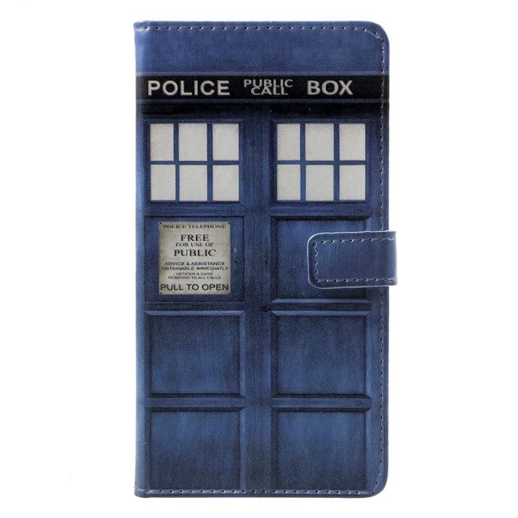 Pattern Printing Stand Wallet Leather Mobile Phone Shell for Asus ZenFone 4 Max / 4 Max Pro / 4 Max Plus (ZC554KL) - Police Public Call Box-1