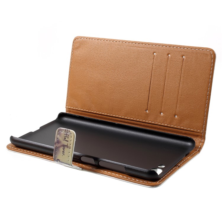 Pattern Printing Stand Leather Card Slots Mobile Case for Asus ZenFone 4 Max / 4 Max Pro / 4 Max Plus (ZC554KL) - Eiffel Tower and Mustache-5