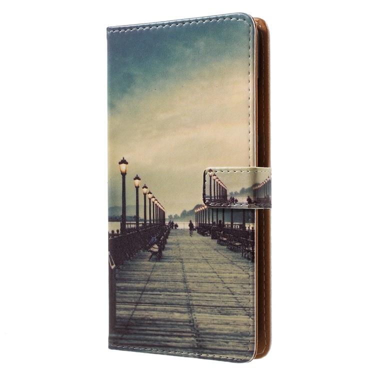 Pattern Printing Wallet Leather Shell with Stand for Asus ZenFone 4 Max / 4 Max Pro / 4 Max Plus (ZC554KL) - Dock at Sunset-2