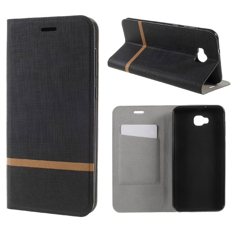 Cross Texture Stand Leather Card Holder Case for Asus ZenFone 4 Selfie ZD553KL/ 4 Selfie ZB553KL/ 4 Selfie Lite ZB553KL - Black-1