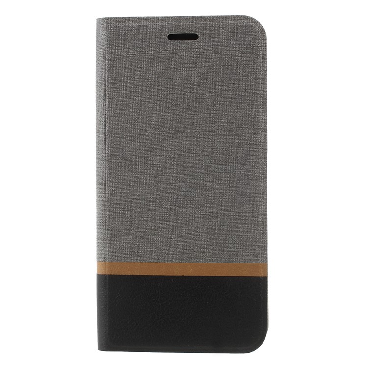 Cross Texture Card Holder Stand Leather Cover for Asus ZenFone 4 Selfie ZD553KL/ 4 Selfie ZB553KL/ 4 Selfie Lite ZB553KL - Grey-1