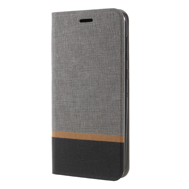 Cross Texture Card Holder Stand Leather Cover for Asus ZenFone 4 Selfie ZD553KL/ 4 Selfie ZB553KL/ 4 Selfie Lite ZB553KL - Grey-3