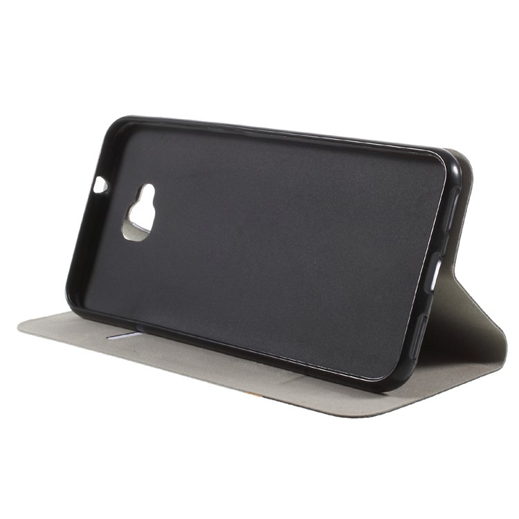Cross Texture Card Holder Stand Leather Cover for Asus ZenFone 4 Selfie ZD553KL/ 4 Selfie ZB553KL/ 4 Selfie Lite ZB553KL - Grey-4