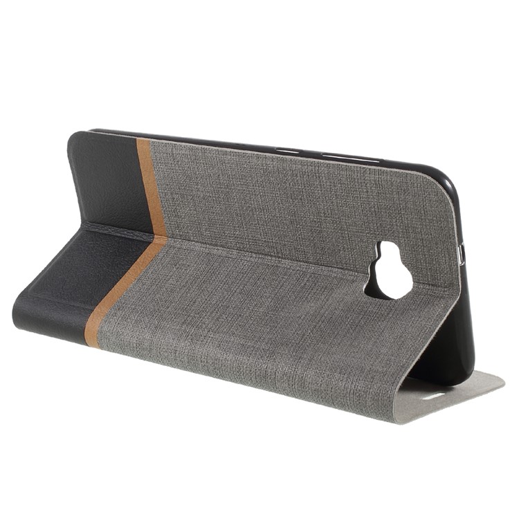Cross Texture Card Holder Stand Leather Cover for Asus ZenFone 4 Selfie ZD553KL/ 4 Selfie ZB553KL/ 4 Selfie Lite ZB553KL - Grey-5
