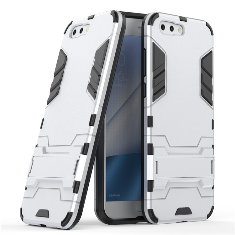 Shockproof PC + TPU Hybrid Kickstand Phone Cover for Asus ZenFone 4 (ZE554KL) - White-1