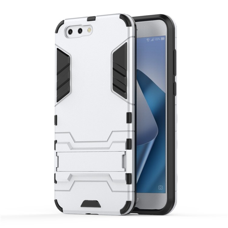 Shockproof PC + TPU Hybrid Kickstand Phone Cover for Asus ZenFone 4 (ZE554KL) - White-2