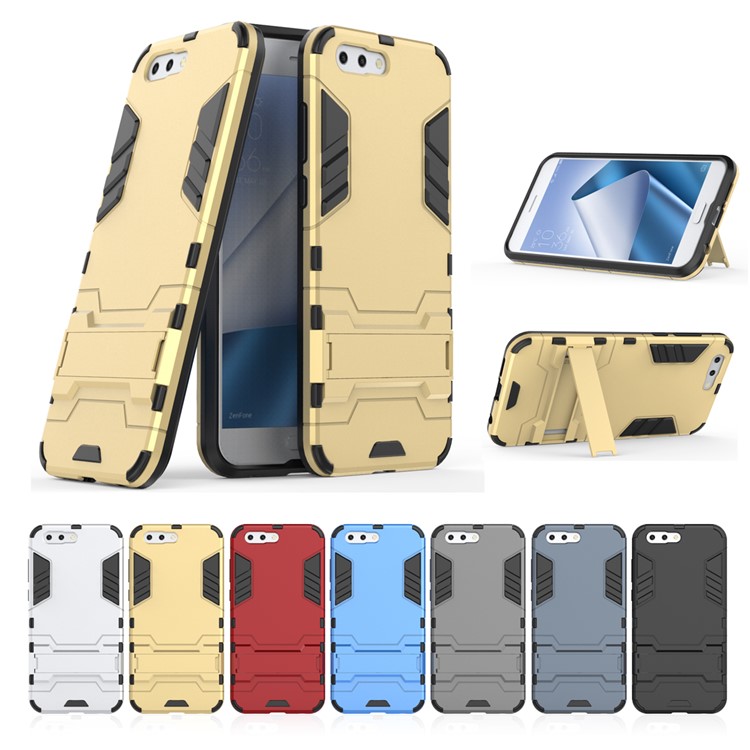 Shockproof PC + TPU Hybrid Kickstand Phone Cover for Asus ZenFone 4 (ZE554KL) - White-4