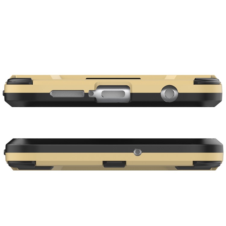 Shockproof PC + TPU Hybrid Kickstand Mobile Phone Case for Asus ZenFone 4 (ZE554KL) - Gold-6
