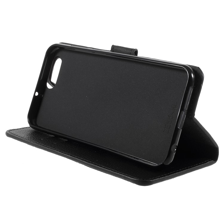 For Asus Zenfone 4 ZE554KL Litchi Texture Card Holder PU Leather Phone Cover - Black-4