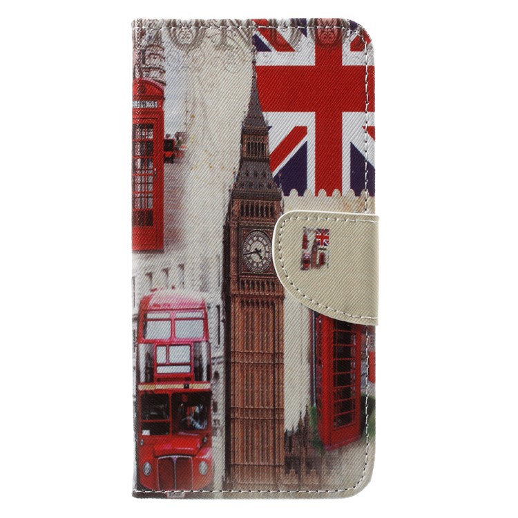 Pattern Printing PU Leather Wallet Stand Phone Shell for Asus ZenFone 4 (ZE554KL) - London Elements-1