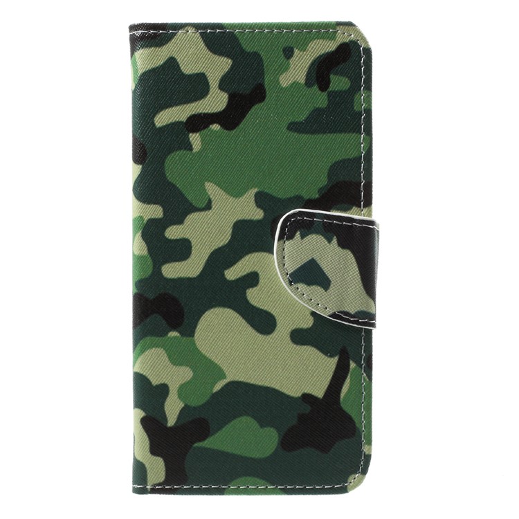 Patterned Stand Leather Mobile Phone Cover with Card Holder for Asus ZenFone 4 (ZE554KL) - Camouflage-1