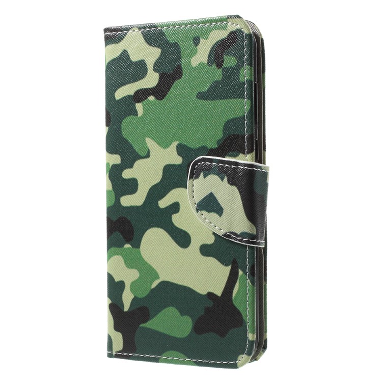 Patterned Stand Leather Mobile Phone Cover with Card Holder for Asus ZenFone 4 (ZE554KL) - Camouflage-3