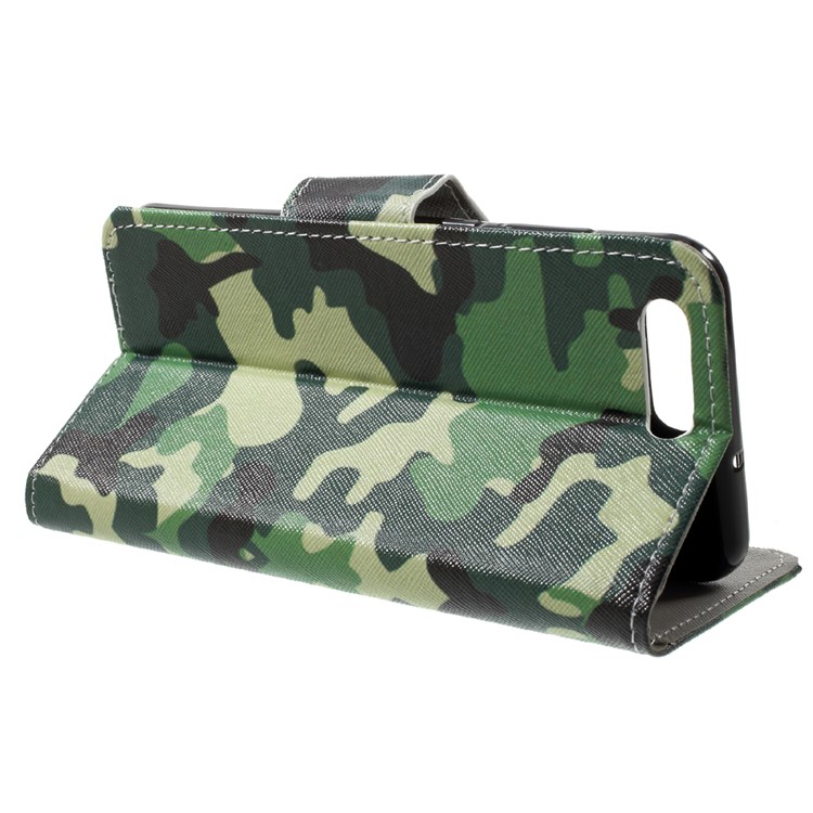 Patterned Stand Leather Mobile Phone Cover with Card Holder for Asus ZenFone 4 (ZE554KL) - Camouflage-4