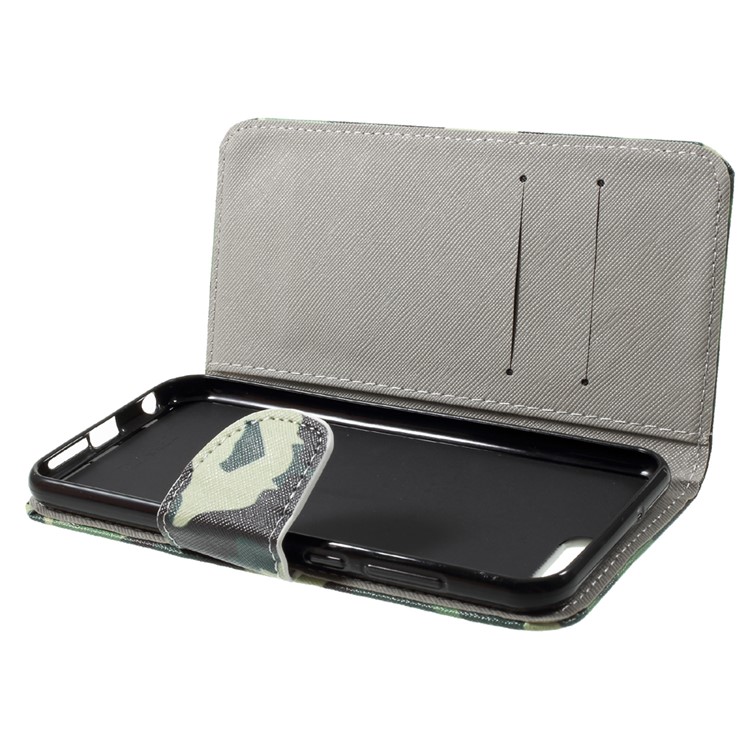 Patterned Stand Leather Mobile Phone Cover with Card Holder for Asus ZenFone 4 (ZE554KL) - Camouflage-5