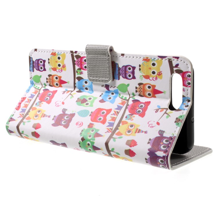 Patterned PU Leather Wallet Stand Cell Phone Case for Asus ZenFone 4 (ZE554KL) - Lovely Little Owls-4