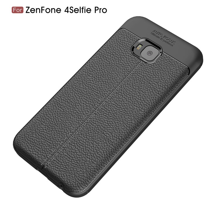 Litchi Grain Soft TPU Back Casing for Asus Zenfone 4 Selfie Pro ZD552KL - Black-12