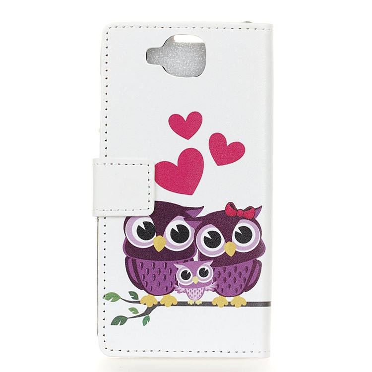 Patterned Printing PU Leather Wallet Stand Protective Phone Shell for Asus Zenfone 4 Selfie Pro ZD552KL - Owl Family-2