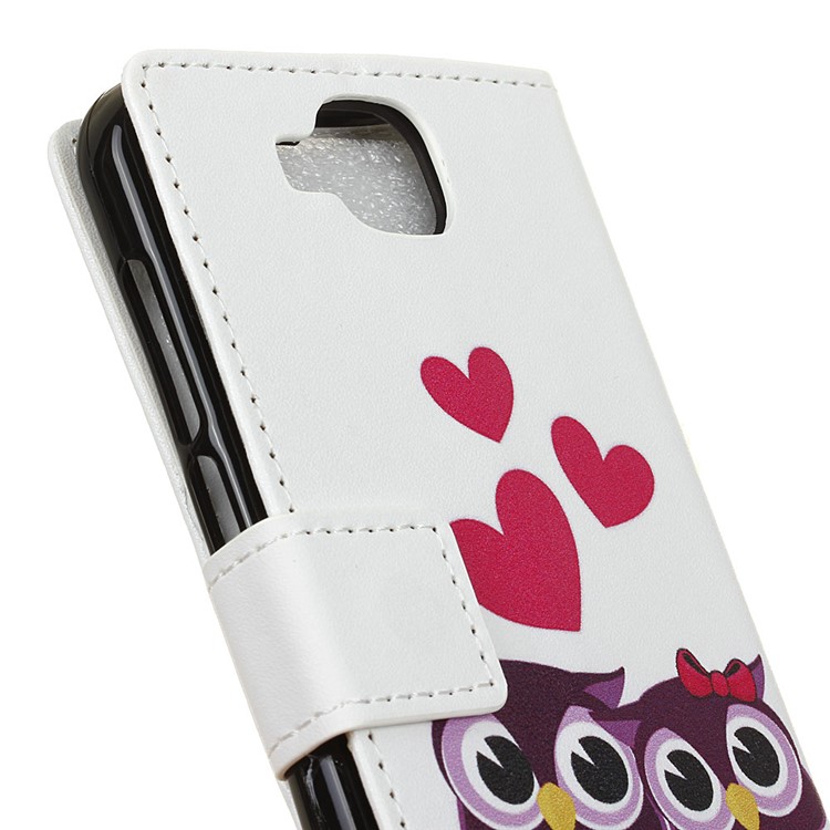 Patterned Printing PU Leather Wallet Stand Protective Phone Shell for Asus Zenfone 4 Selfie Pro ZD552KL - Owl Family-3