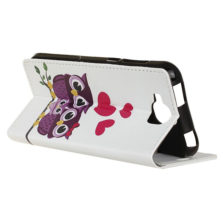 Patterned Printing PU Leather Wallet Stand Protective Phone Shell for Asus Zenfone 4 Selfie Pro ZD552KL - Owl Family-4