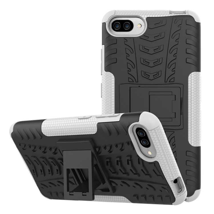 Cool Tyre Kickstand PC + TPU Hybrid Cover for Asus Zenfone 4 Max /4 Max Pro /4 Max Plus ZC554KL - White-2
