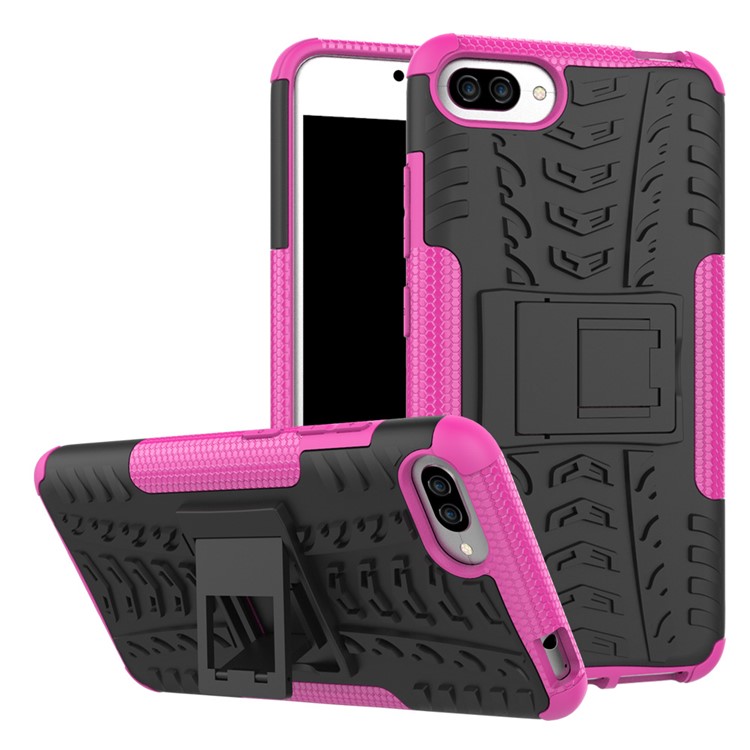 Cool Tyre PC + TPU Hybrid Kickstand Case for Asus Zenfone 4 Max /4 Max Pro /4 Max Plus ZC554KL - Rose-1