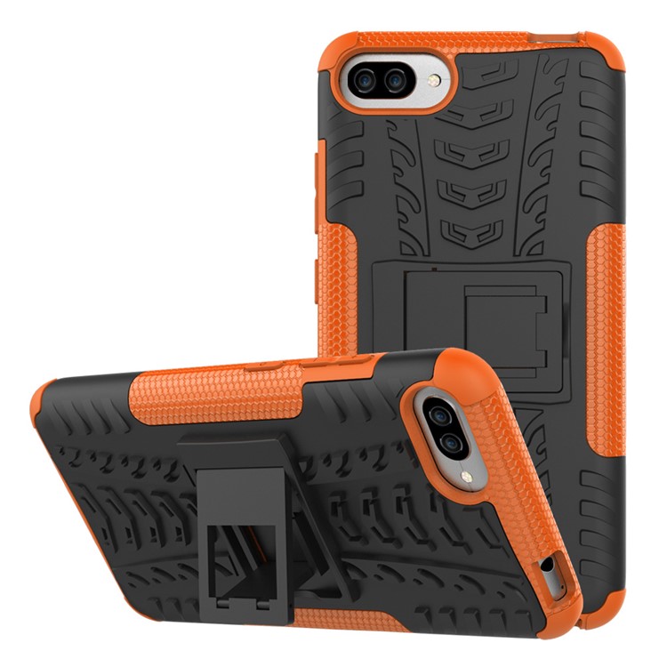Cool Tyre Kickstand PC TPU Combo Kickstand Cover for Asus Zenfone 4 Max /4 Max Pro /4 Max Plus ZC554KL - Orange-2