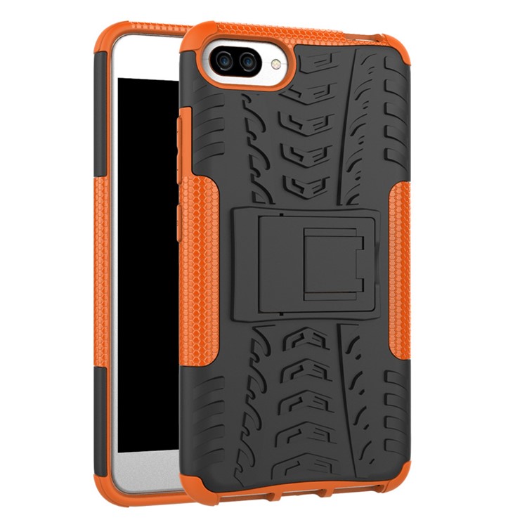 Cool Tyre Kickstand PC TPU Combo Kickstand Cover for Asus Zenfone 4 Max /4 Max Pro /4 Max Plus ZC554KL - Orange-3